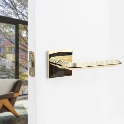 Image showing 5 th McBowery Crosby Combined Modern Heavy Duty Interior Door Handle, MB-1107PVGD-RH