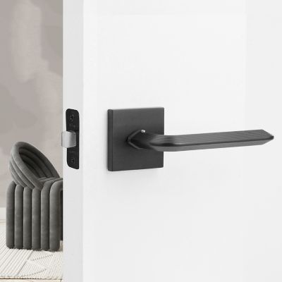 Image showing  Crosby Combined Modern Heavy Duty Interior Door Handle, Matte Black