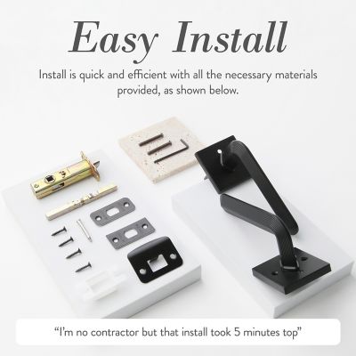 Image showing  Crosby Combined Modern Heavy Duty Interior Door Handle, Matte Black