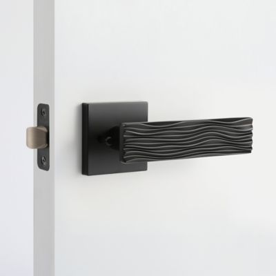 Image showing  Ridge Combined Modern Heavy Duty Interior Door Handle, Right-Handed, Matte Black, MB-1108PVMB-RH
