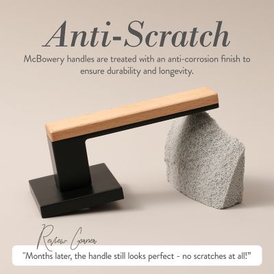 Image showing McBowery Summit Combined Modern Heavy Duty Interior Door Handle, Right-Handed, Matte Black, MB-1109PVMB-RH