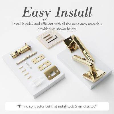 Image showing  Beaux Combined Modern Heavy Duty Interior Door Handle, MB-1111PVGD-LH