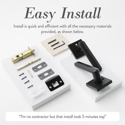 Image showing  Beaux Combined Modern Heavy Duty Interior Door Handle, MB-1111PVMB-RH