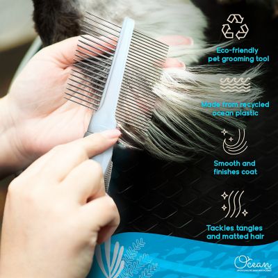 Image showing  Double-Sided Pin Comb for Pets, Eco-Friendly Grooming Tool for Dogs and Cats, OPDSPCM07-BEI