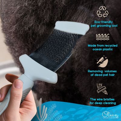 Image showing  Double-Sided Flexible Slicker Brush for Pets, Eco-Friendly Grooming Tool for Dogs and Cats, OPFXSLB09-BEI