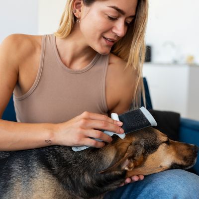 Image showing  Double-Sided Flexible Slicker Brush for Pets, Eco-Friendly Grooming Tool for Dogs and Cats, OPFXSLB09-GRY