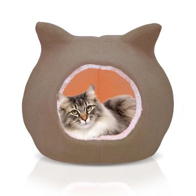 DETAILS Cat Bed, Cave Beds for Cats, Sherpa Fleece Cat House/Tent with Removable Cushion for Pet Kittens