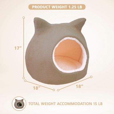 Image showing  Cat Bed, Cave Beds for Cats, Sherpa Fleece Cat House/Tent with Removable Cushion for Pet Kittens