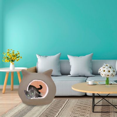 Image showing 5 th DETAILS Cat Bed, Cave Beds for Cats, Sherpa Fleece Cat House/Tent with Removable Cushion for Pet Kittens