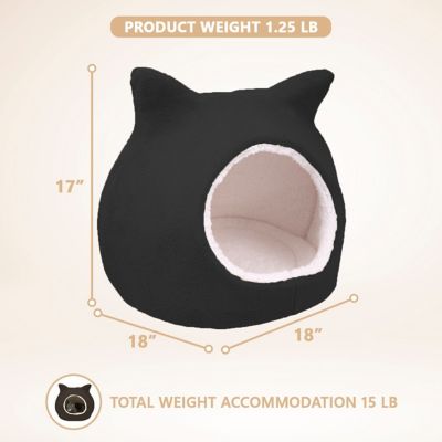 Image showing  Cat Bed, Cave Beds for Cats, Sherpa Fleece Cat House/Tent with Removable Cushion for Pet Kittens