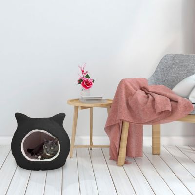 Image showing  Cat Bed, Cave Beds for Cats, Sherpa Fleece Cat House/Tent with Removable Cushion for Pet Kittens