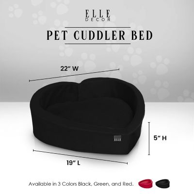 Image showing ELLE Decor Heart-Shaped Orthopedic Pet Bed, Stylish and Supportive Bed for Dogs and Cats