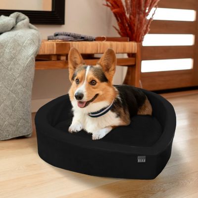Image showing ELLE Decor Heart-Shaped Orthopedic Pet Bed, Stylish and Supportive Bed for Dogs and Cats