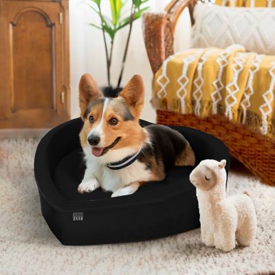 Image showing ELLE Decor Heart-Shaped Orthopedic Pet Bed, Stylish and Supportive Bed for Dogs and Cats