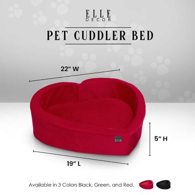 Image showing ELLE Decor Heart-Shaped Orthopedic Pet Bed, Stylish and Supportive Bed for Dogs and Cats