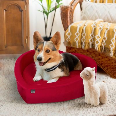 Image showing ELLE Decor Heart-Shaped Orthopedic Pet Bed, Stylish and Supportive Bed for Dogs and Cats