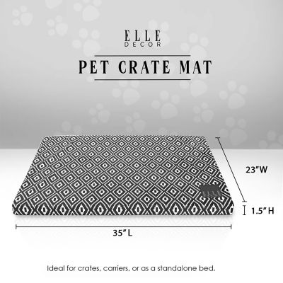 Image showing ELLE Decor Elegant Design Pet Crate Mat, Stylish, Comfortable, and Durable Bedding for Dogs and Cats