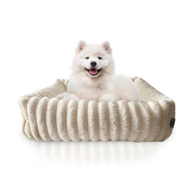 ELLE Decor Square Plush Pet Cuddler Bed, Stylish and Comfortable Bedding for Dogs and Cats