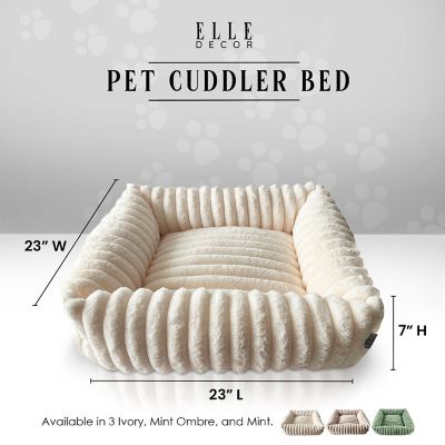 Image showing ELLE Decor Square Plush Pet Cuddler Bed, Stylish and Comfortable Bedding for Dogs and Cats