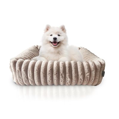 ELLE Decor Square Plush Pet Cuddler Bed, Stylish and Comfortable Bedding for Dogs and Cats