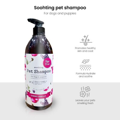 Image showing  Soothing Pet Shampoo for Dogs & Puppies Cherry Vanilla Scent, Aloe & Vitamin E, Gentle & Moisturizing Formula