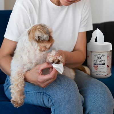 Image showing  Unscented Pet Grooming Wipes for Dogs & Puppies - 200ct Canister with Aloe & Vitamin E