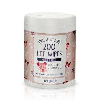 Image showing 5 th P.T. Supply Co. Unscented Pet Grooming Wipes for Dogs & Puppies - 200ct Canister with Aloe & Vitamin E