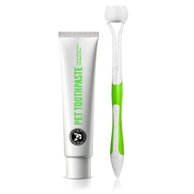 Image showing 5 th P.T. Supply Co. Triple-Sided Pet Toothbrush Kit, Eco-Friendly Wheat Straw Material for Dogs and Cats