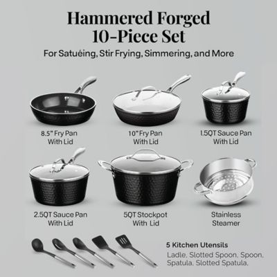 Image showing  Hammered Black 15 pc. Cookware Set