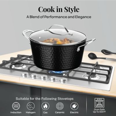 Image showing  Hammered Black 15 pc. Cookware Set