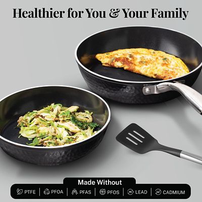 Image showing 5 th Gotham Steel Hammered Black 15 pc. Cookware Set