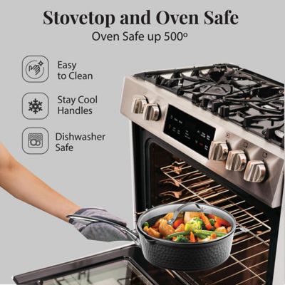 Image showing  4 qt. Hammered Black Deep Saute Pan