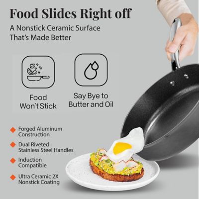 Image showing  4 qt. Hammered Black Deep Saute Pan