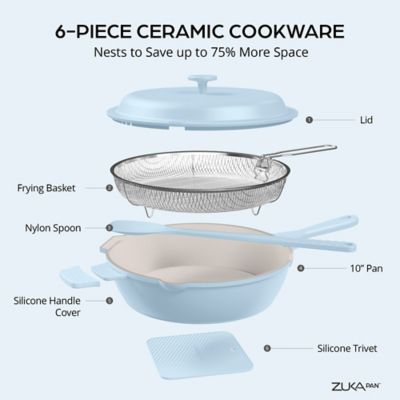 Image showing  ZUKA PAN 10 in. 10 in 1 Ceramic Everyday Pan