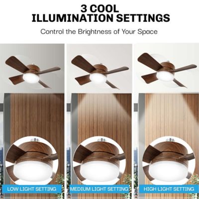 Image showing  15.7 in. Indoor Socket Fan LED Ceiling Fan with Remote, Wood Pattern