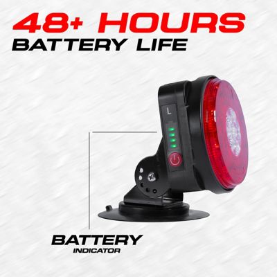 Image showing  Wireless Trailer Tow Lights, Adjustable Pivot Magnetic Mount, Brake, Turn, Hazard, & Reverse, 7 Pin Blade