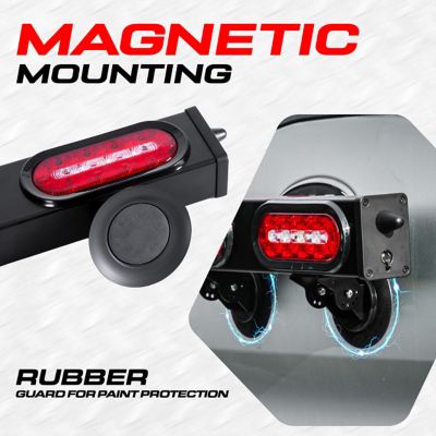 Image showing  20 in. Wireless Trailer Tow Light Bar - Rechargeable, Adjustable Pivot Base, Magnetic Suction Mount - 7 Pin Blade