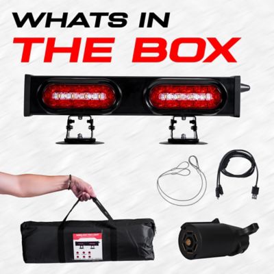 Image showing 7 th PartsMT 20 in. Wireless Trailer Tow Light Bar - Rechargeable, Adjustable Pivot Base, Magnetic Suction Mount - 7 Pin Blade