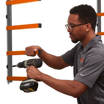 Image showing  Wood Rack 4 Tier - Orange/Gray
