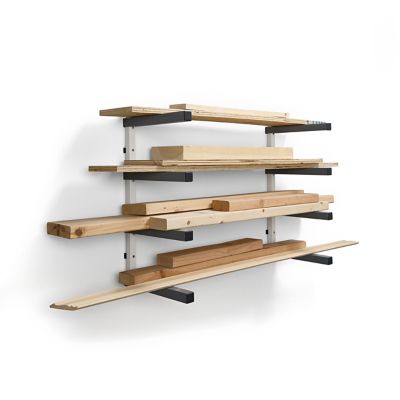 Image showing  Wood Rack 4 Tier - Gray/White