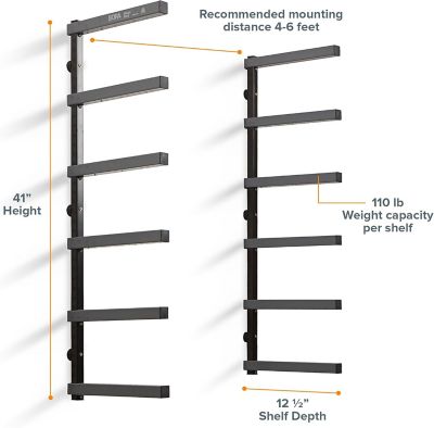 Image showing  Wood Rack 6 Tier - Gray/White
