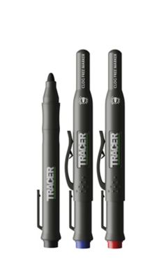 TRACER Clog Free Marker Kit - 3 piece pack (1x Black / 1x Blue / 1x Red) c/w Site Holsters.