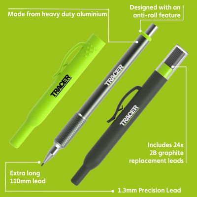 Image showing  Pro Series Aluminum Precision Pencil with 1.3mm Replacement Leads and Site Holsters