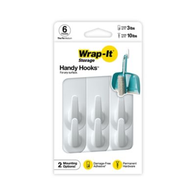 Wrap-It 3 lb. Handy Hooks The Fin Multi Pack Adhesive Hooks, 6-Pack