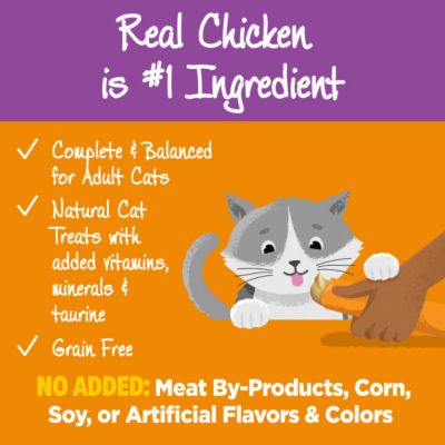 Image showing  Lickable Treats Soft Puree Natural Grain Free Cat Treats, Chicken, Contains 6 - 0.4 Ounce Tubes
