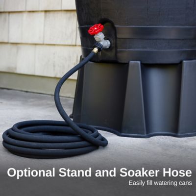 Image showing 5 th RTS Home Accents 50 Gallon Polyethylene Flat Back Eco Rain Barrel, Black Color