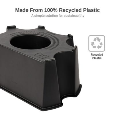 Image showing  50 Gallon Polyethylene Flat Back Rain Barrel Stand, Black Color