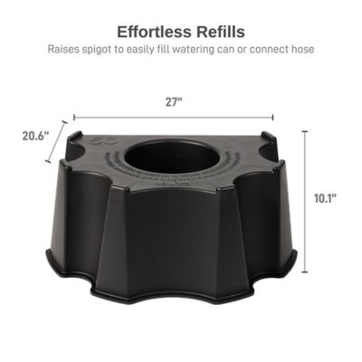 Image showing  50 Gallon Polyethylene Flat Back Rain Barrel Stand, Black Color