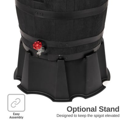 Image showing 5 th RTS Home Accents 55 Gallon Premium Polyethylene Flat Back Eco Rain Barrel with Removable Lid, Black Color