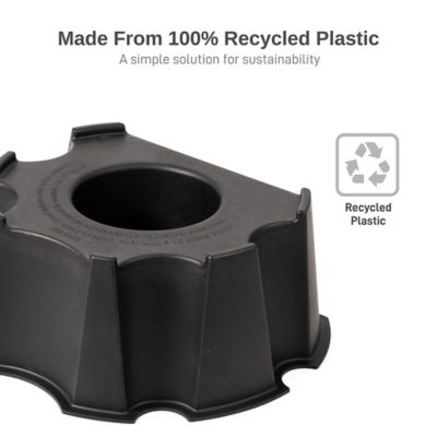 Image showing  55 Gallon Polyethylene Flat Back Rain Barrel Stand, Black Color